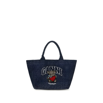 Ganni Blue Cotton Shoulder Bag