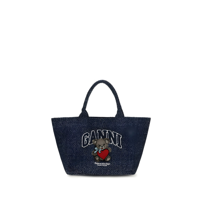 Ganni Blue Cotton Shoulder Bag