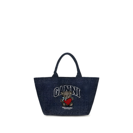Ganni Blue Cotton Shoulder Bag