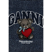 Ganni Blue Cotton Shoulder Bag