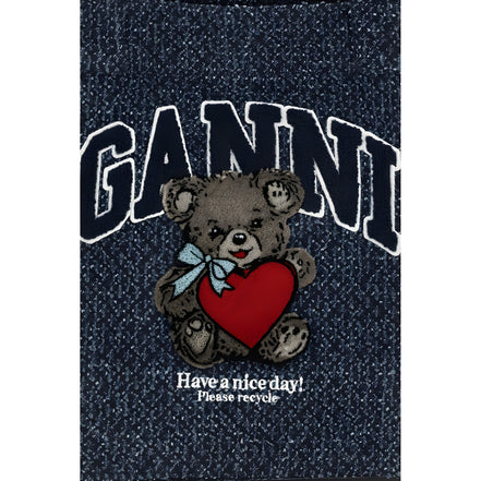 Ganni Blue Cotton Shoulder Bag