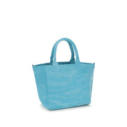Ganni Blue Recycled Cotton Shoulder Bag