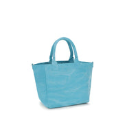 Ganni Blue Recycled Cotton Shoulder Bag