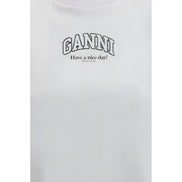 Ganni White Cotton T-Shirt
