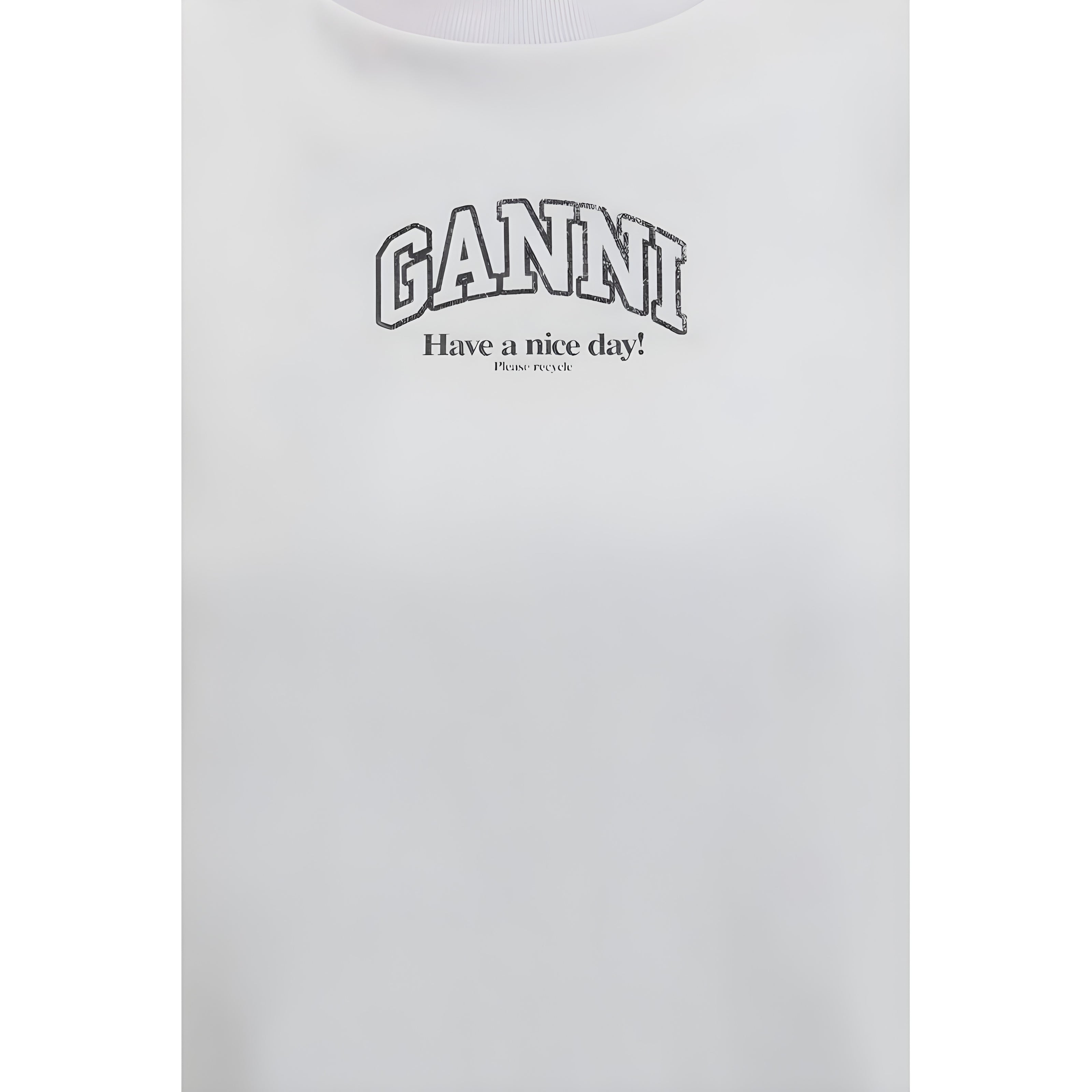 Ganni White Cotton T-Shirt