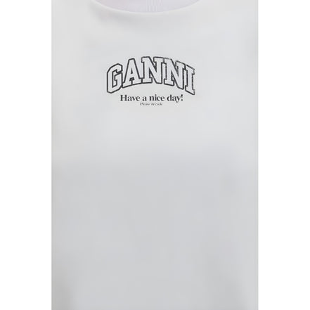 Ganni White Cotton T-Shirt