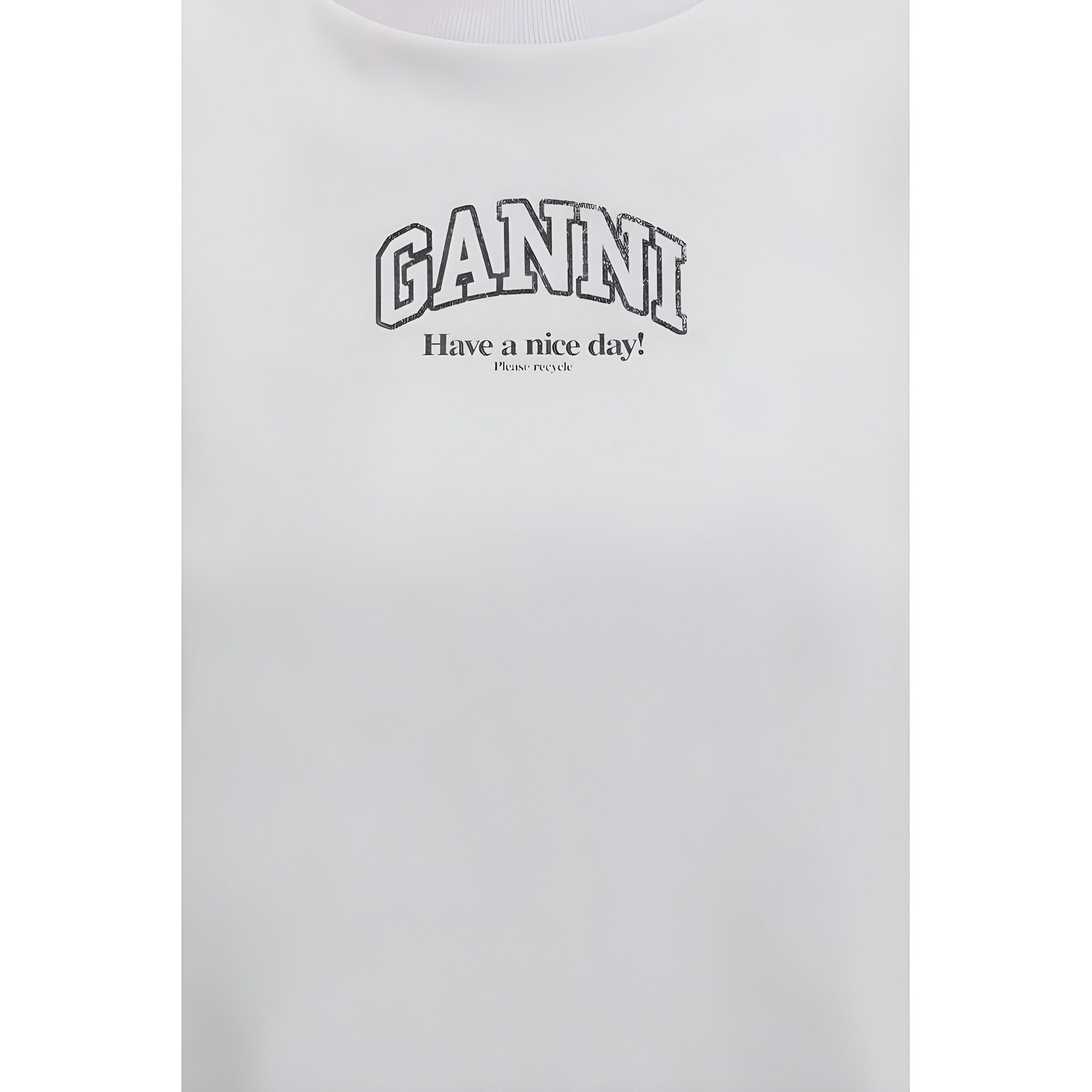 Ganni White Cotton T-Shirt