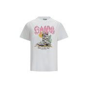 Tricou Ganni din bumbac alb