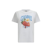 Tricou Ganni alb din bumbac