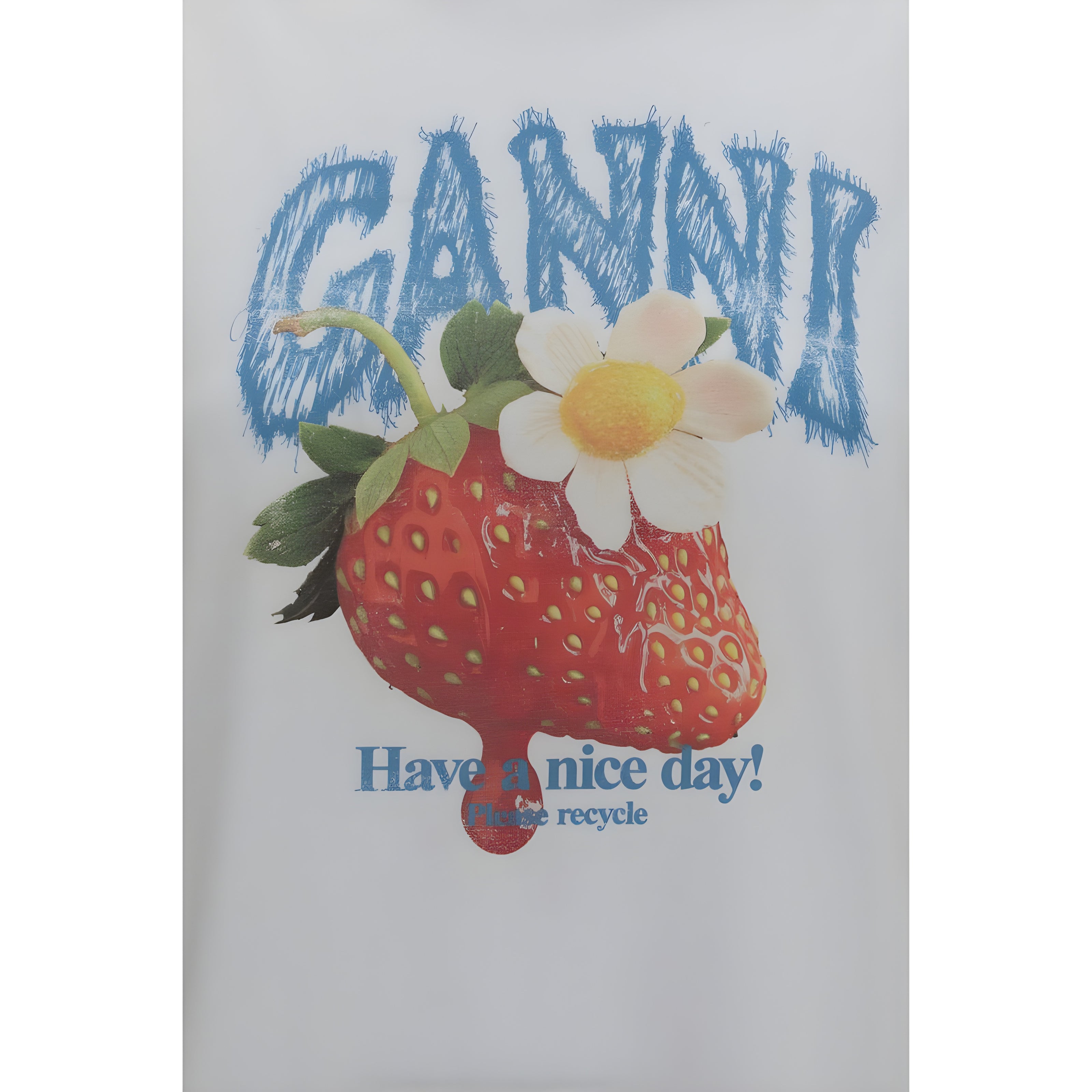 Tricou Ganni alb din bumbac