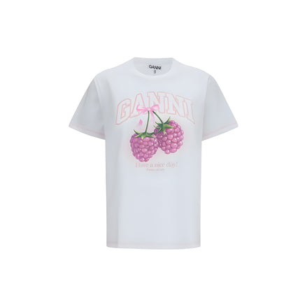Ganni White Cotton T-Shirt