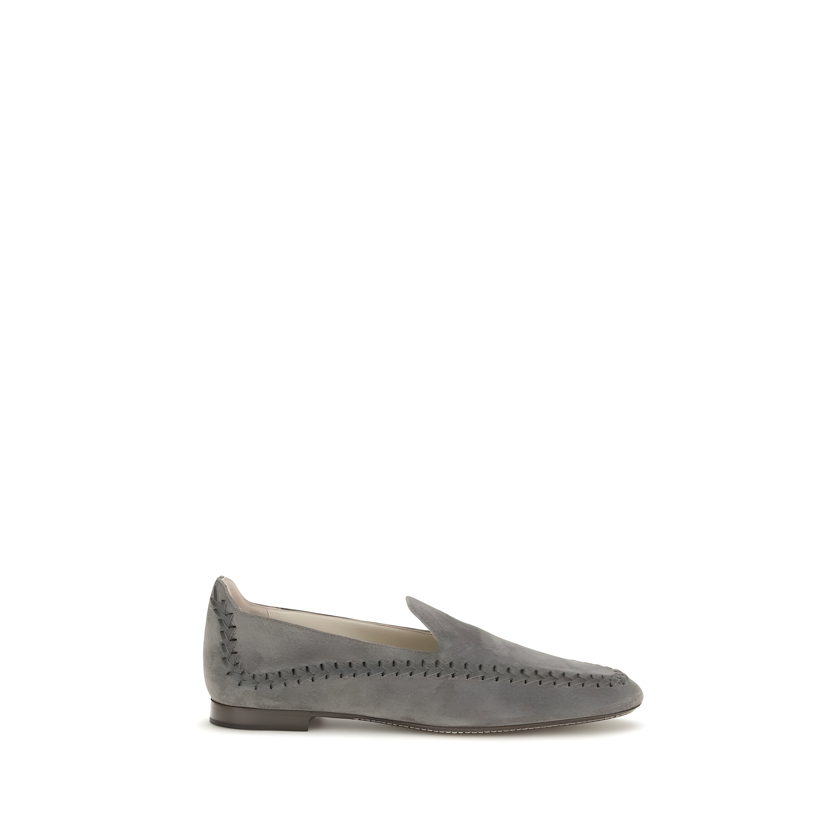 Mocasini slip-on Giorgio Armani din piele de vițel gri