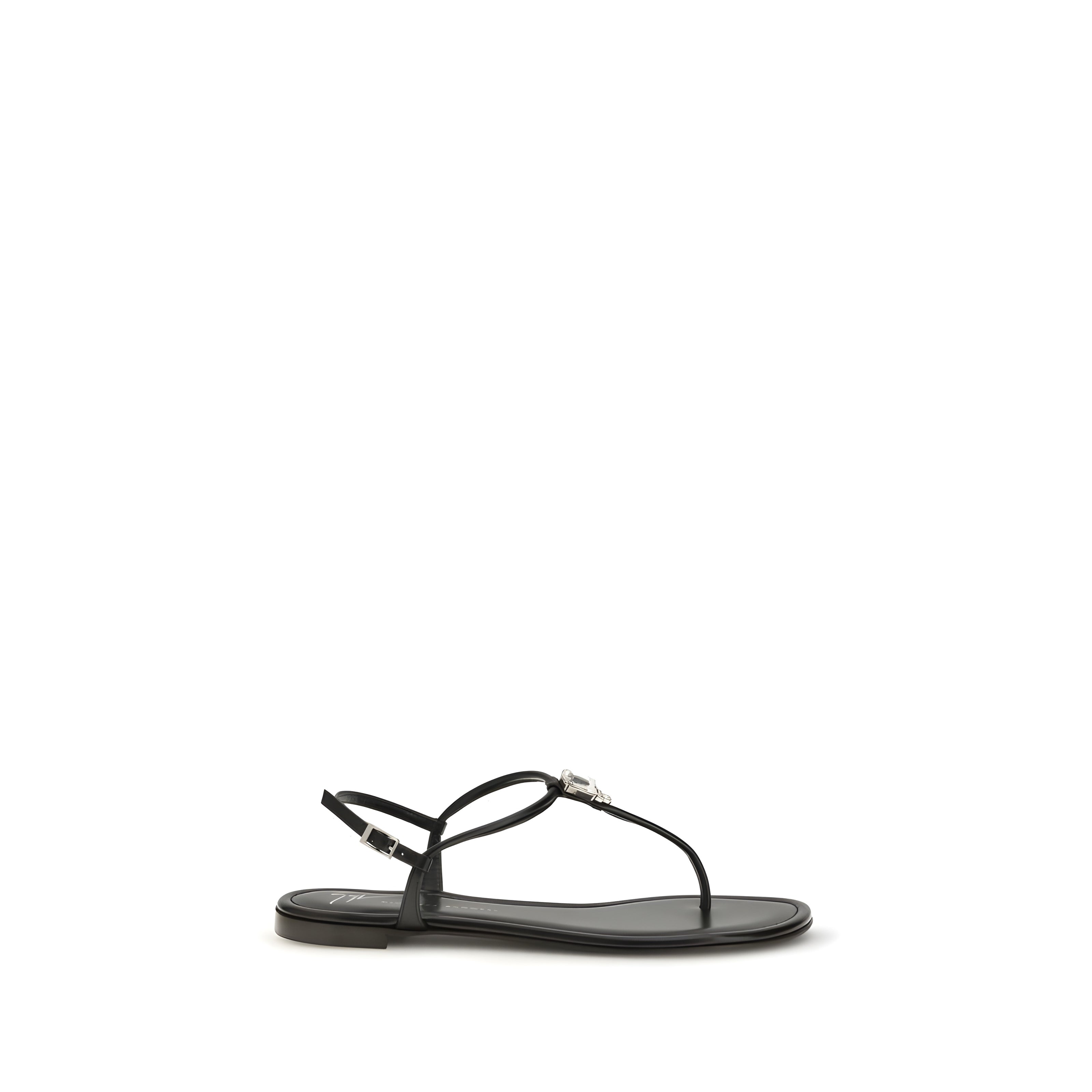 Giuseppe Zanotti Black Flat Sandals