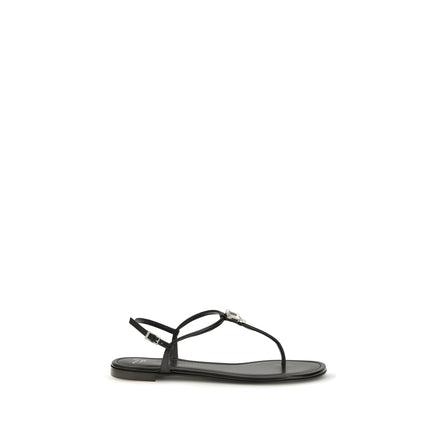 Sandale plate negre Giuseppe Zanotti
