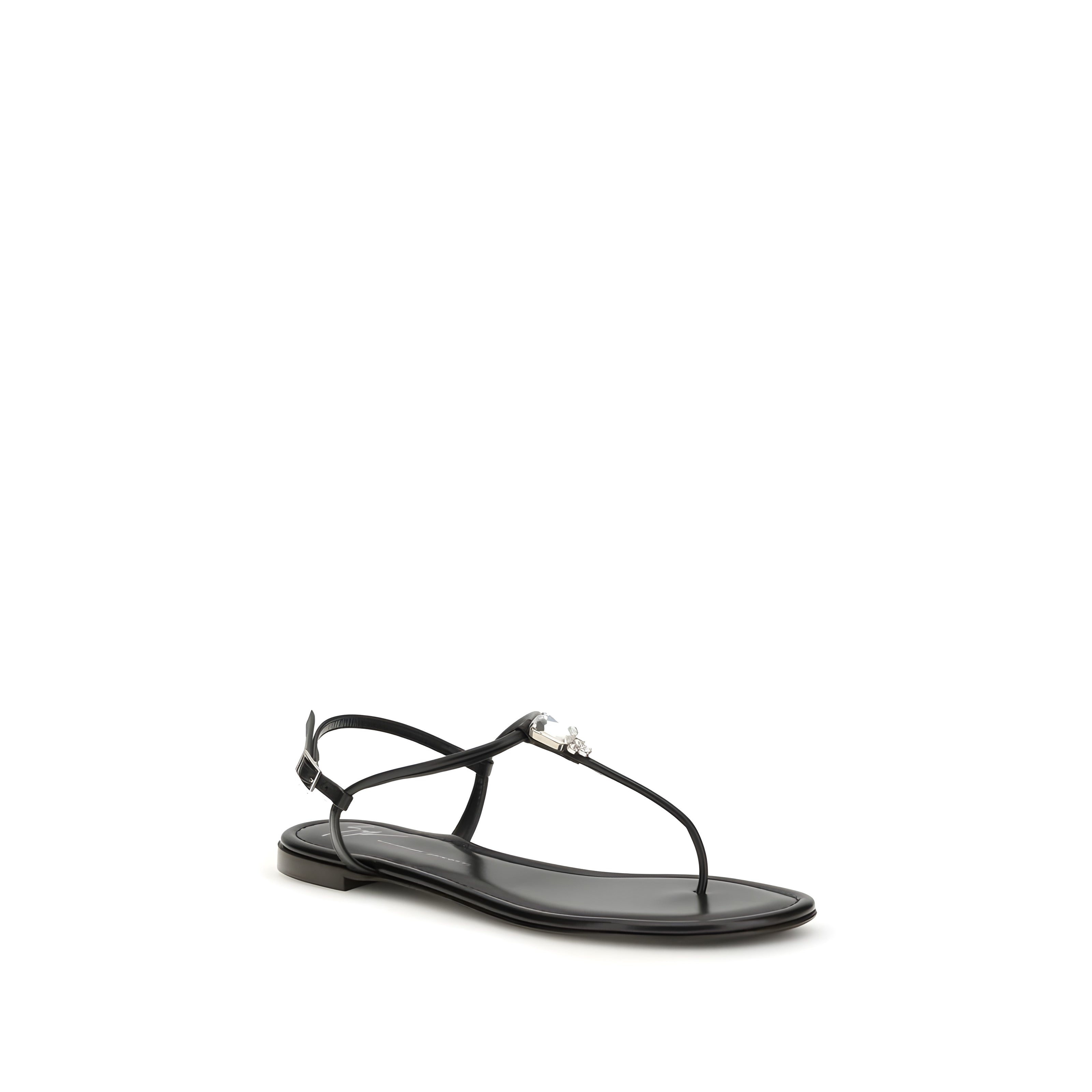 Giuseppe Zanotti Black Flat Sandals