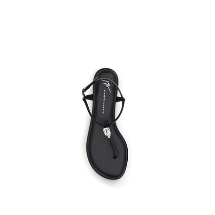 Giuseppe Zanotti Black Flat Sandals