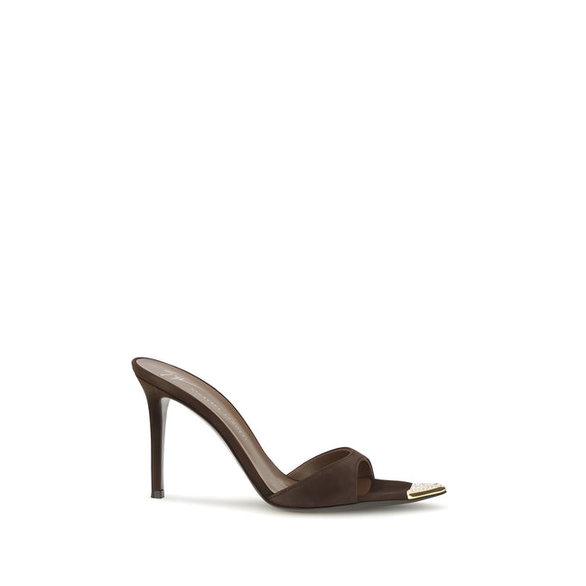 Giuseppe Zanotti Black Calf Leather Stiletto Heel Sandals