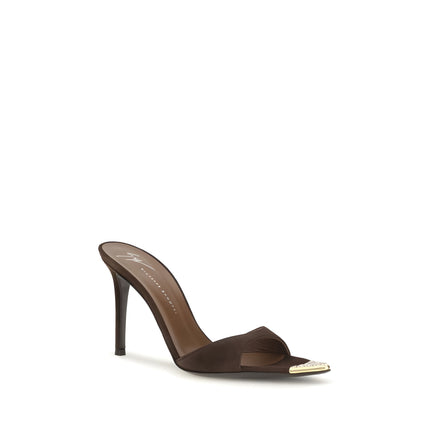 Sandale Giuseppe Zanotti negre din piele de vițel cu toc stiletto