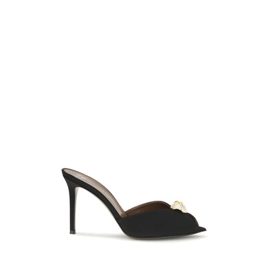 Sandale Giuseppe Zanotti negre din piele de vițel cu toc stiletto