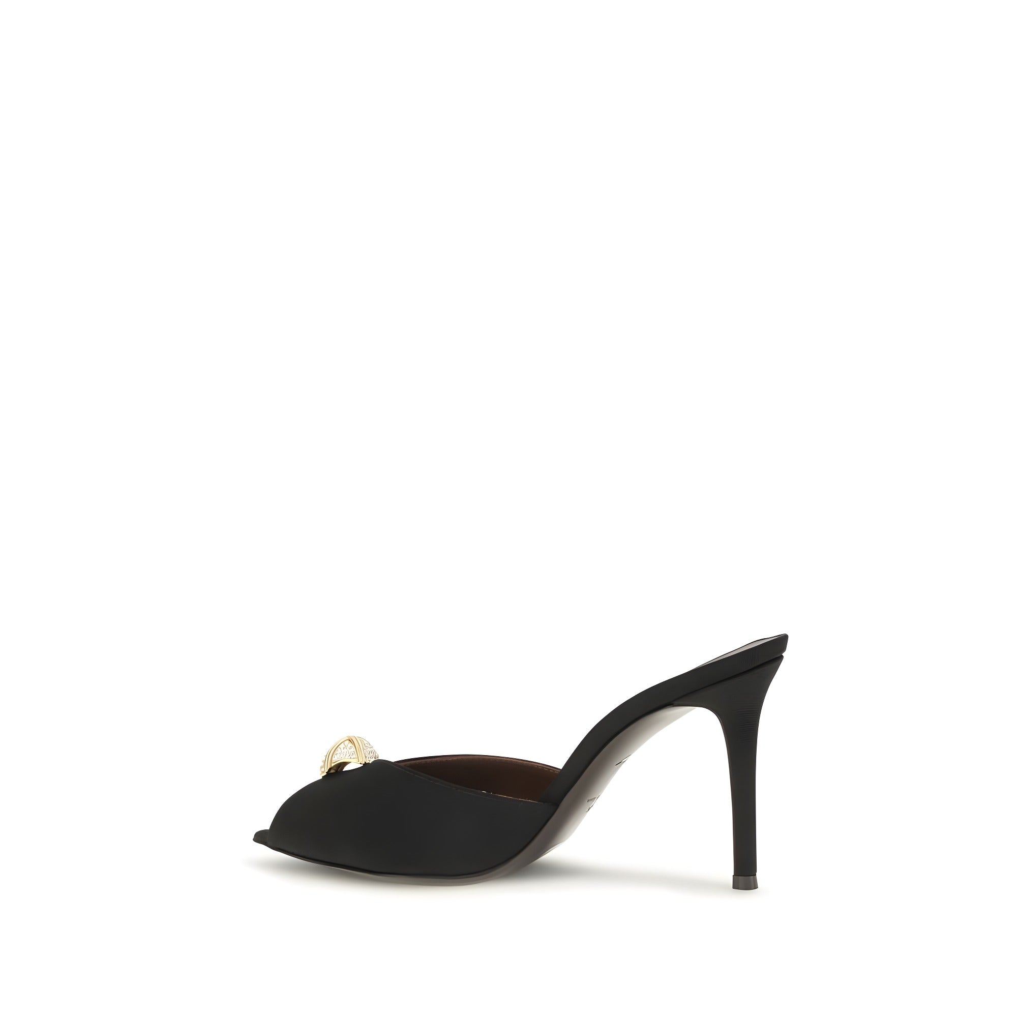 Giuseppe Zanotti Black Calf Leather Stiletto Heel Sandals