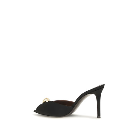 Giuseppe Zanotti Black Calf Leather Stiletto Heel Sandals