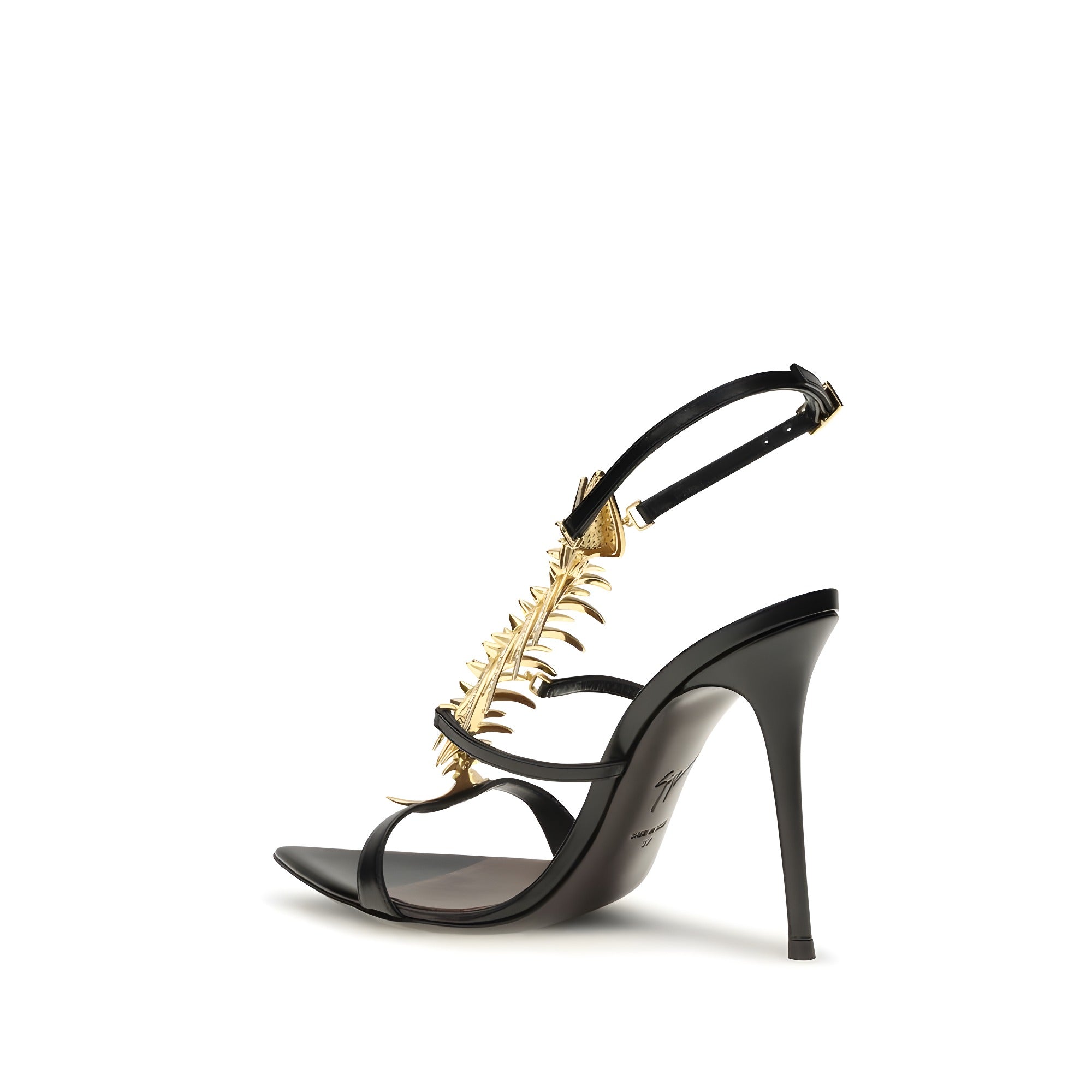 Sandale cu toc înalt Giuseppe Zanotti negre din piele