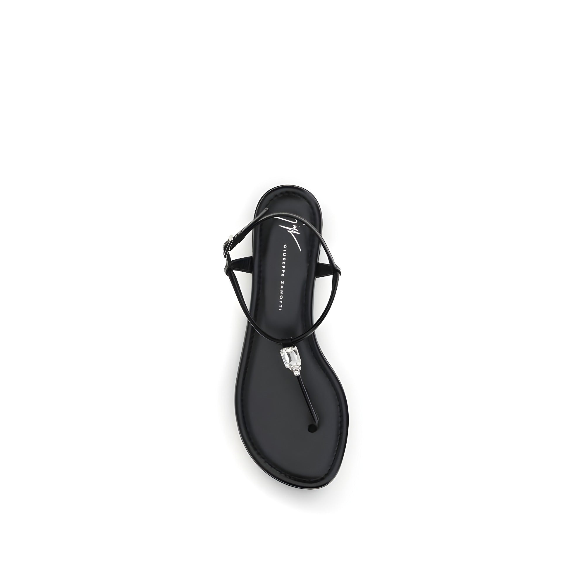 Sandale plate Giuseppe Zanotti negre din piele