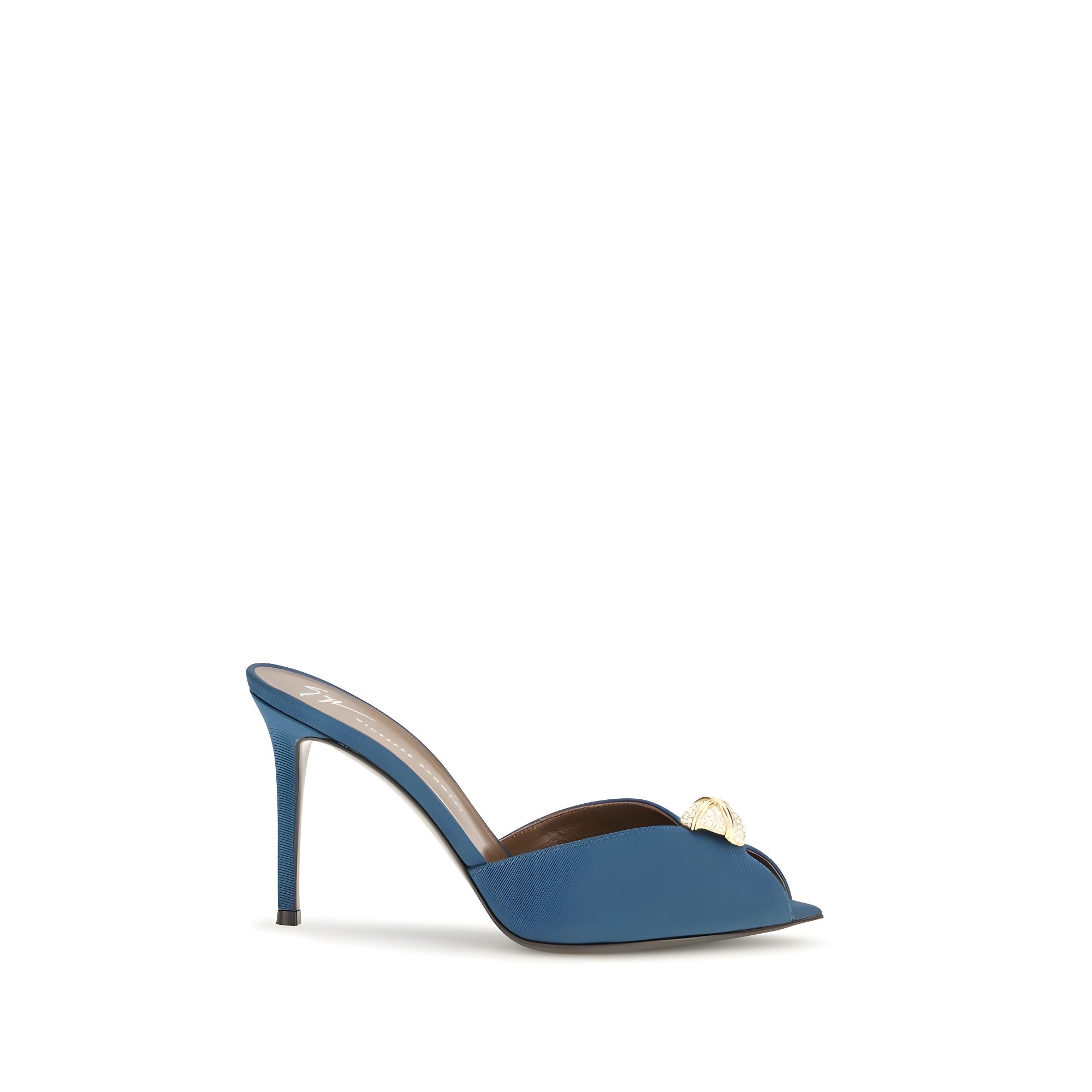 Giuseppe Zanotti Blue Calf Leather Stiletto Heel Sandals