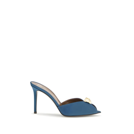 Sandale cu toc stiletto Giuseppe Zanotti albastre din piele