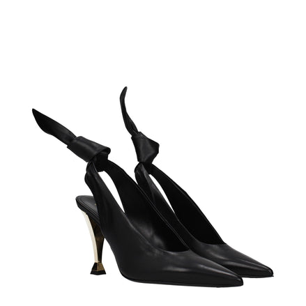 Pantofi stiletto Givenchy negri din piele cu toc înalt