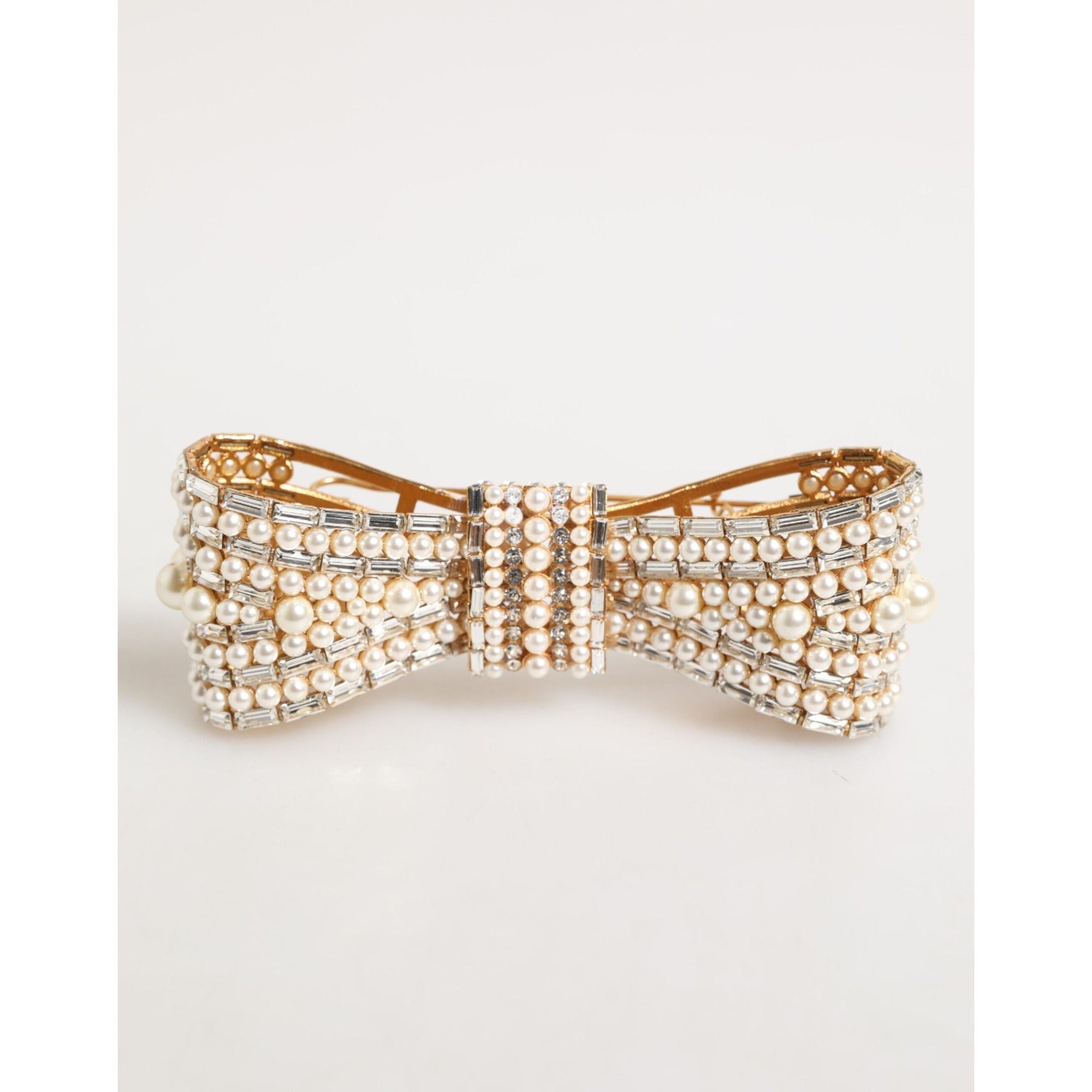 Broșă Dolce & Gabbana cu Perle Artificiale, Cristal și Pietre din Sticlă, Auriu, Alamă