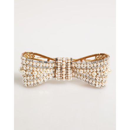 Broșă Dolce & Gabbana cu Perle Artificiale, Cristal și Pietre din Sticlă, Auriu, Alamă