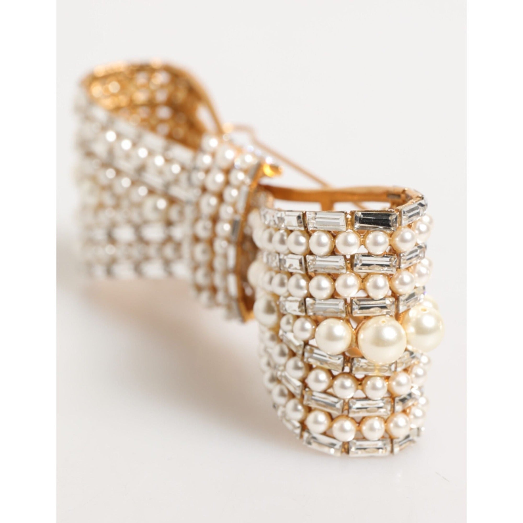 Broșă Dolce & Gabbana cu Perle Artificiale, Cristal și Pietre din Sticlă, Auriu, Alamă
