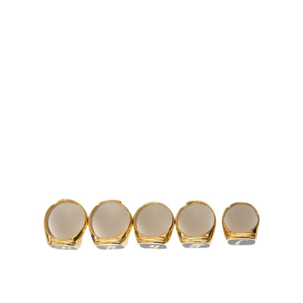 Set de 5 inele Dolce & Gabbana Royal din alamă aurie cu email