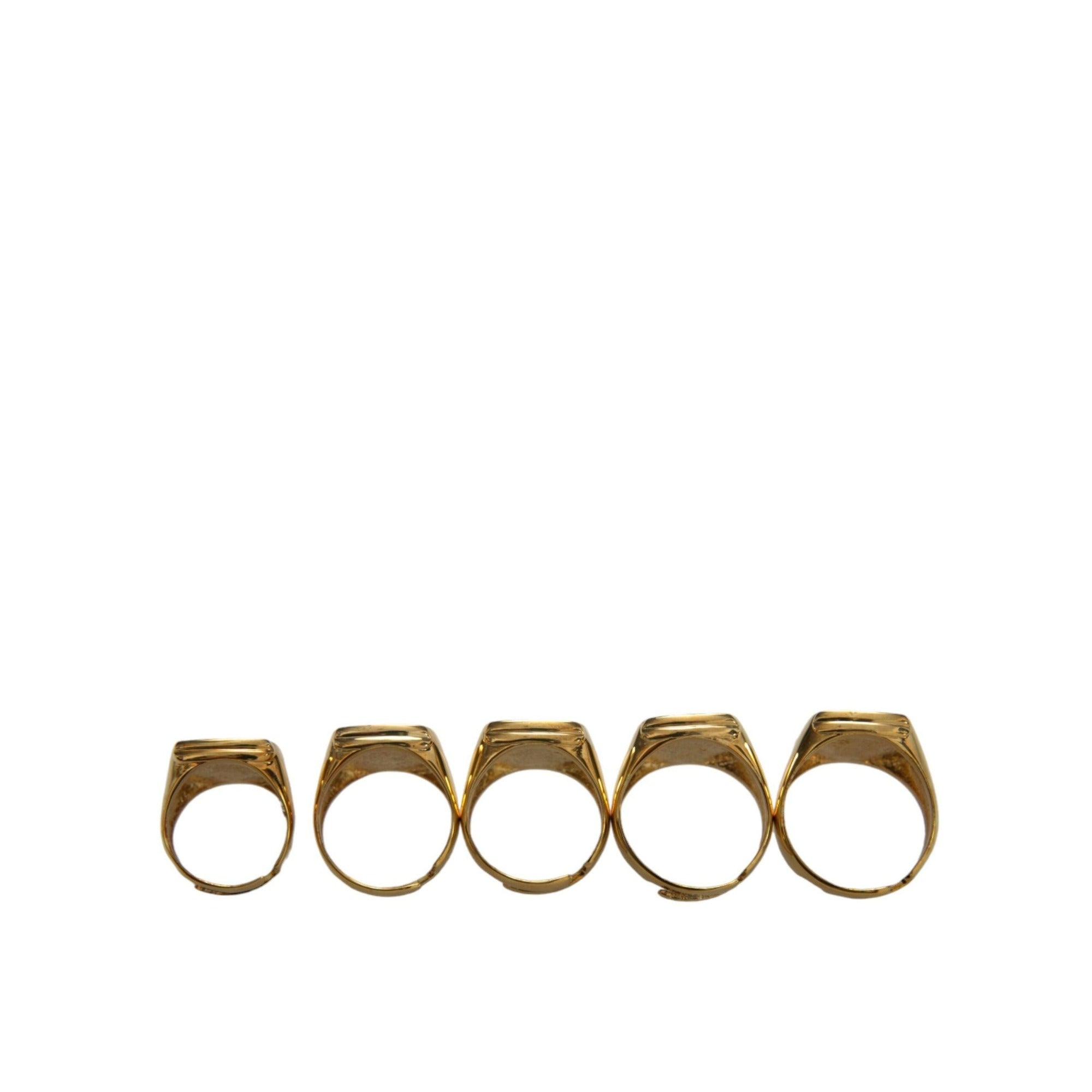 Set de 5 inele Dolce & Gabbana Royal din alamă aurie cu email