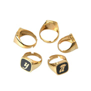 Set de 5 inele Dolce & Gabbana Royal din alamă aurie cu email