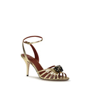 Valentino Garavani Gold Stiletto Heel Sandals
