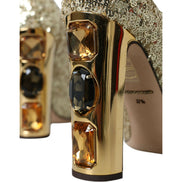 Pantofi cu toc Dolce & Gabbana Gold Sequin Crystal