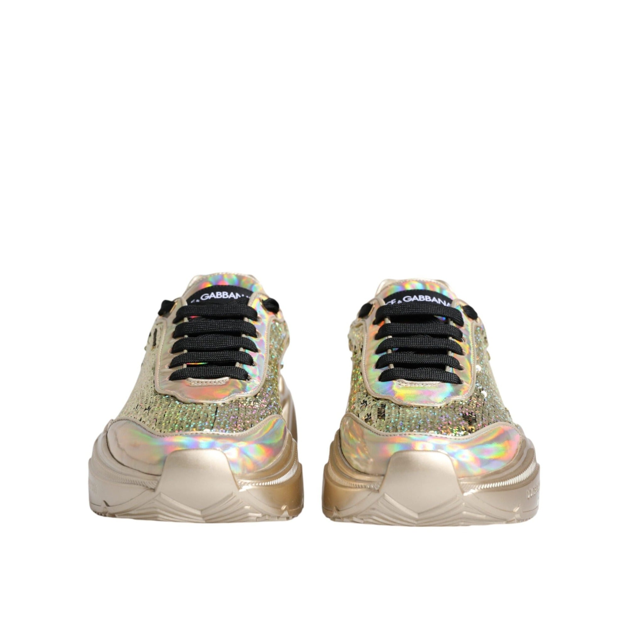 Tenisi Dolce & Gabbana Gold Sequin Iridiscent Daymaster
