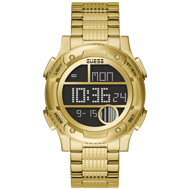 Ceas digital Guess Gold din oțel inoxidabil