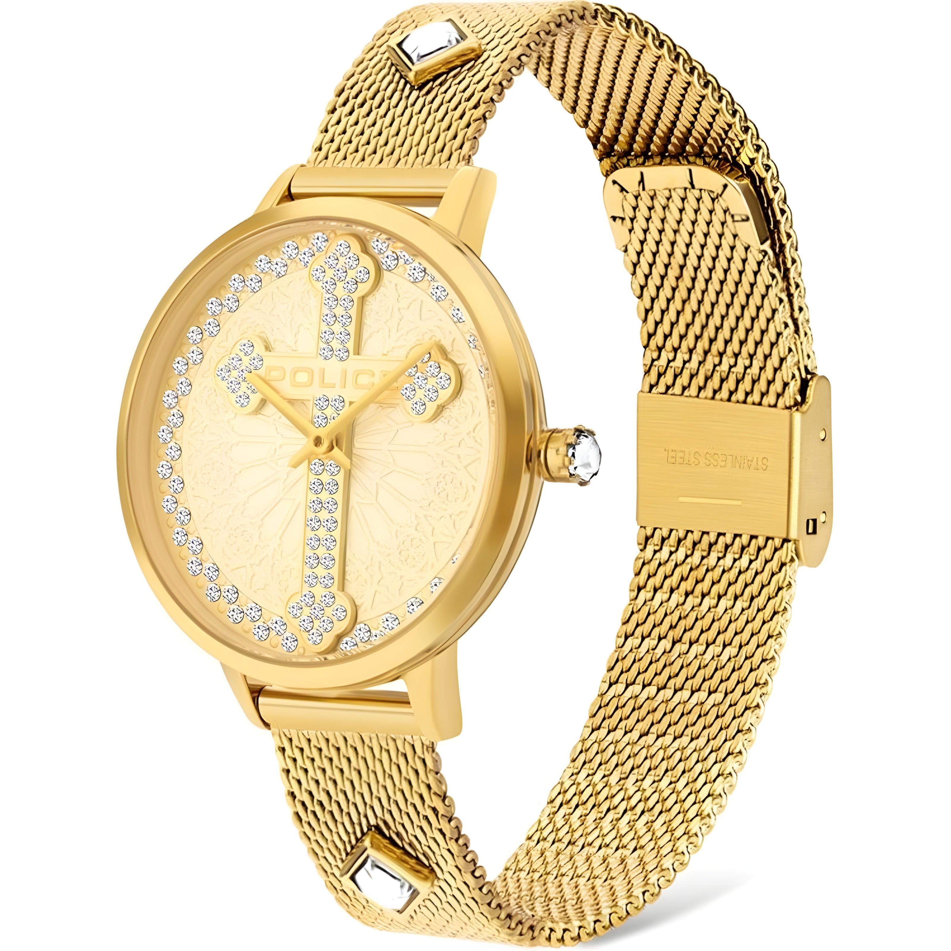 Police Gold Stainless Steel Dress Watch