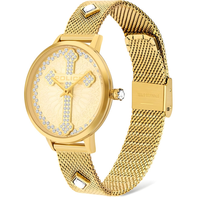 Police Gold Stainless Steel Dress Watch