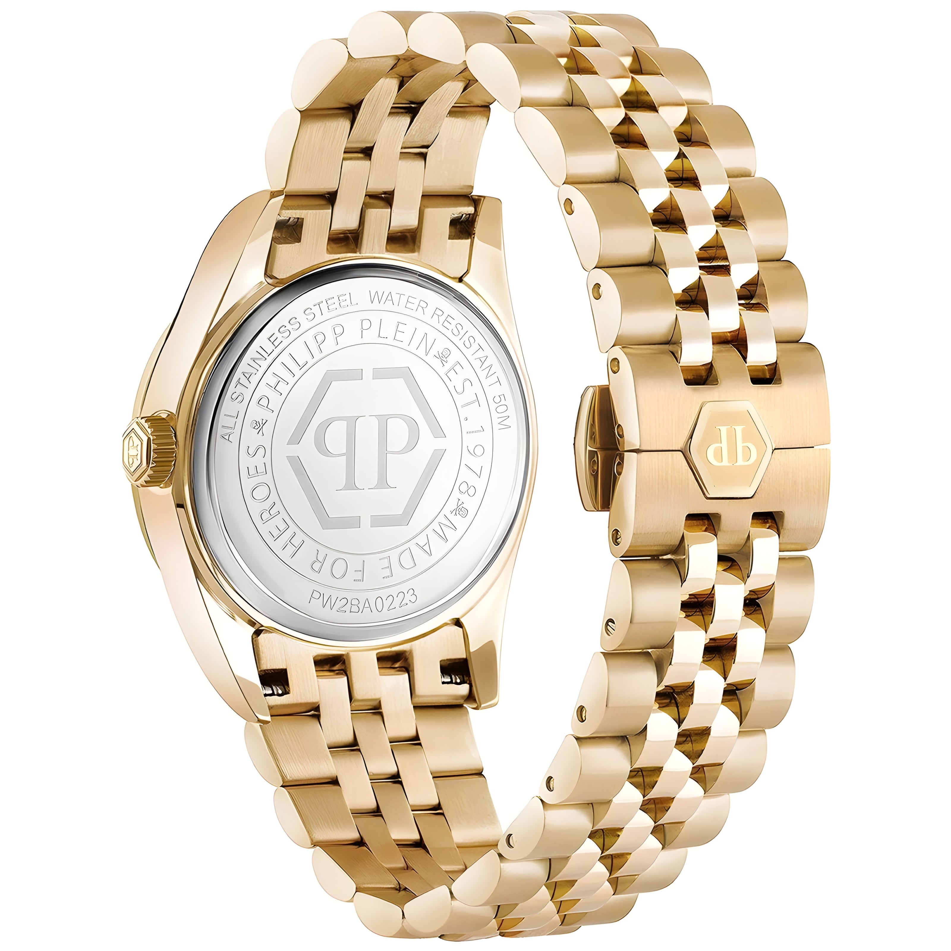 Ceas de damă Philipp Plein Gold, din oțel inoxidabil