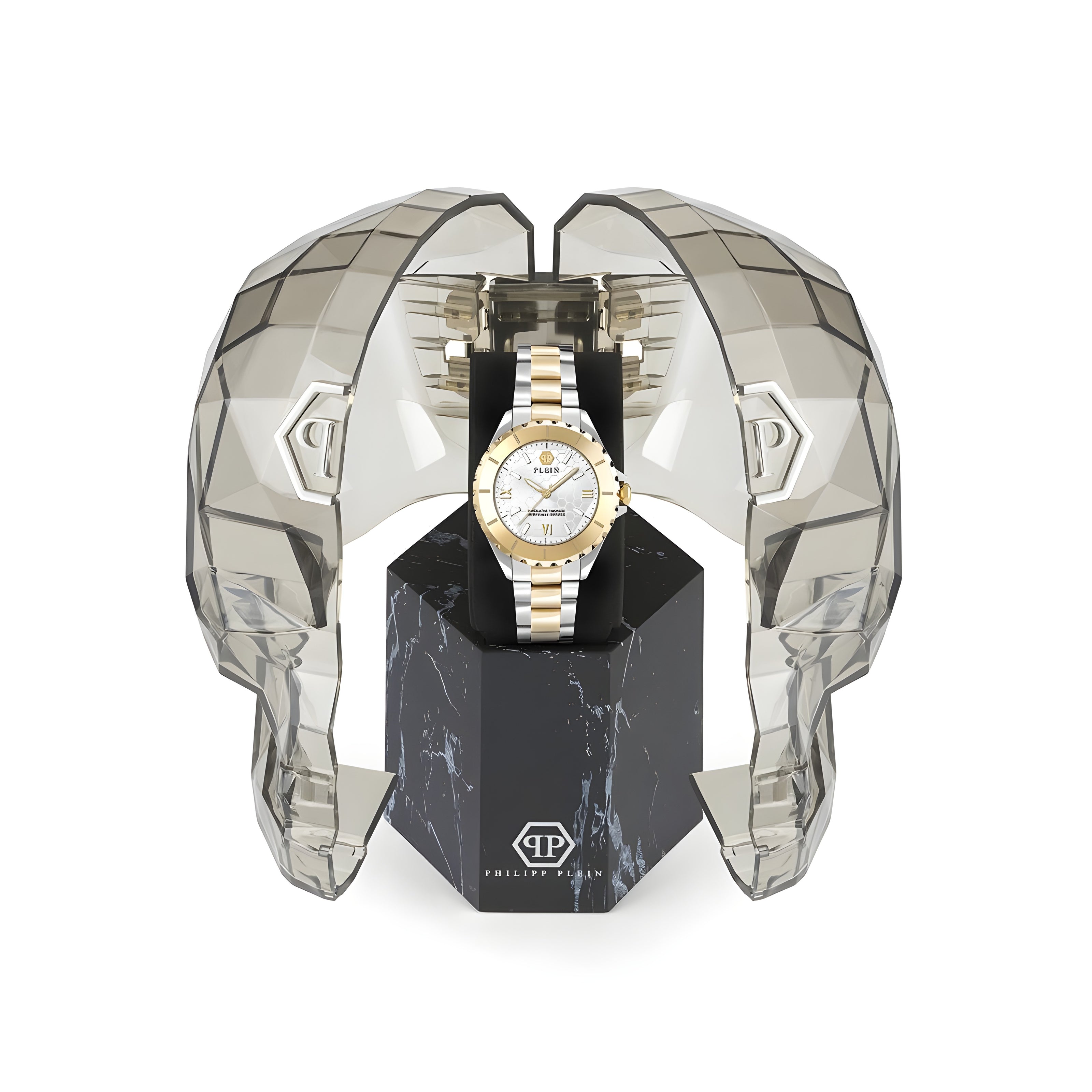 Ceas elegant Philipp Plein din oțel inoxidabil auriu