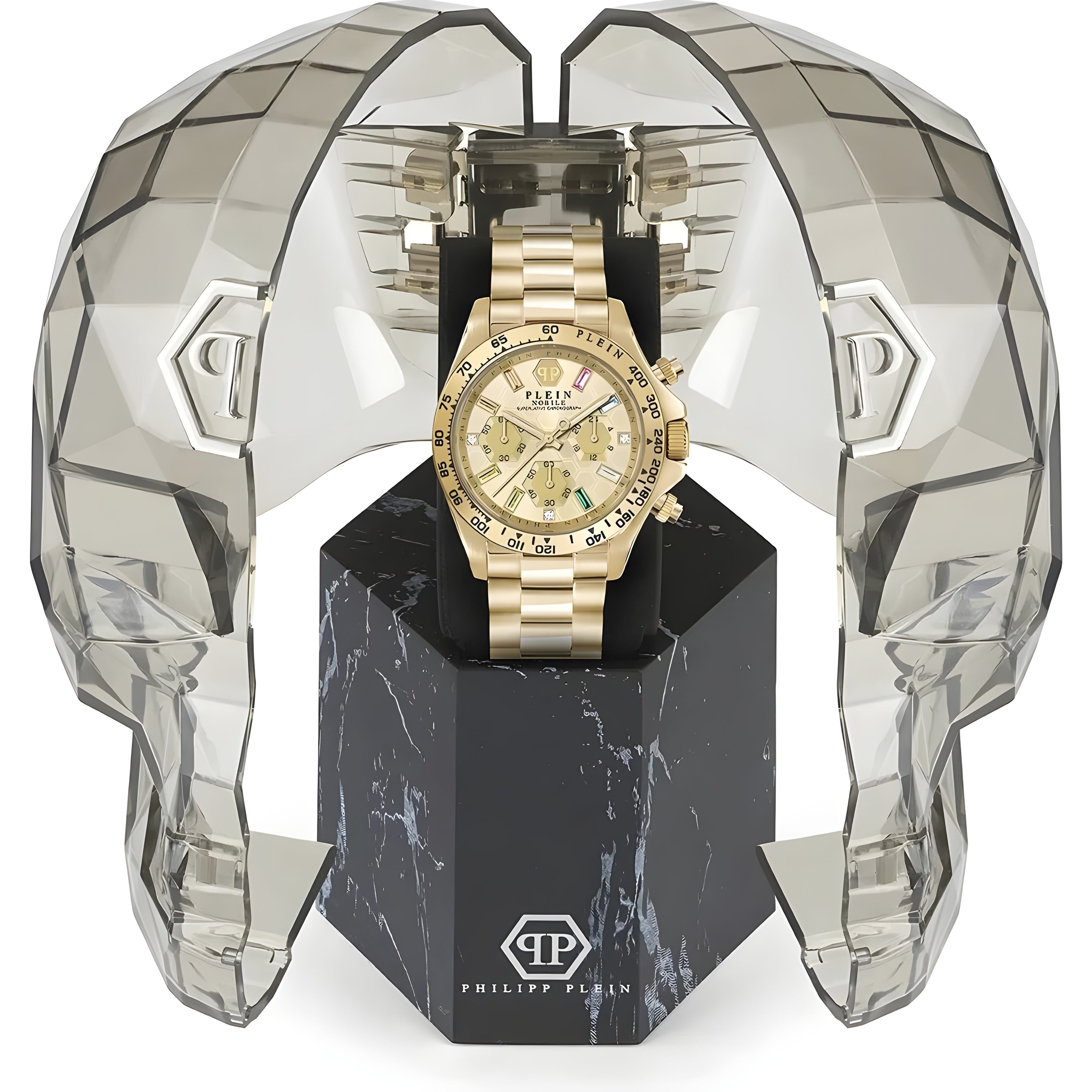 Philipp Plein Gold Stainless Steel Dress Watch