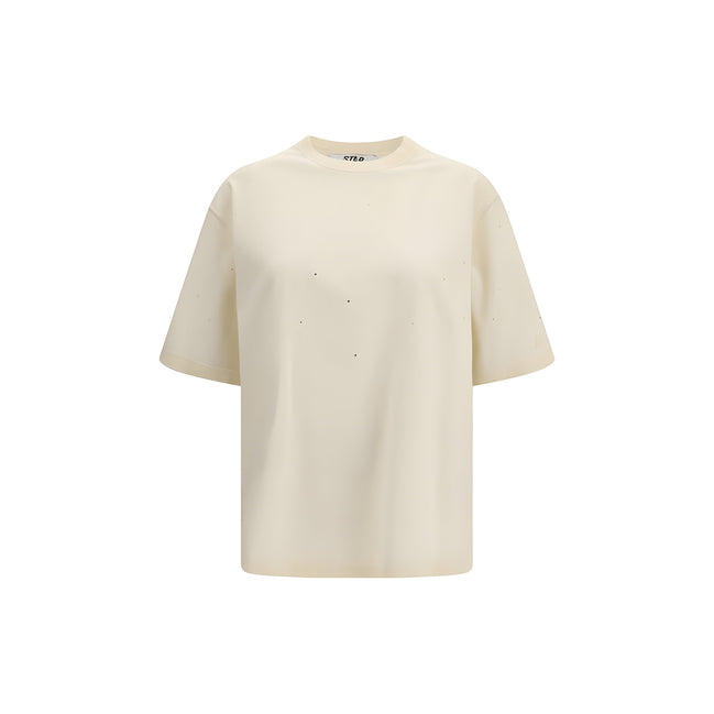 Tricou Golden Goose bej din bumbac