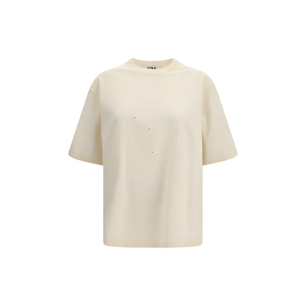 Tricou Golden Goose bej din bumbac