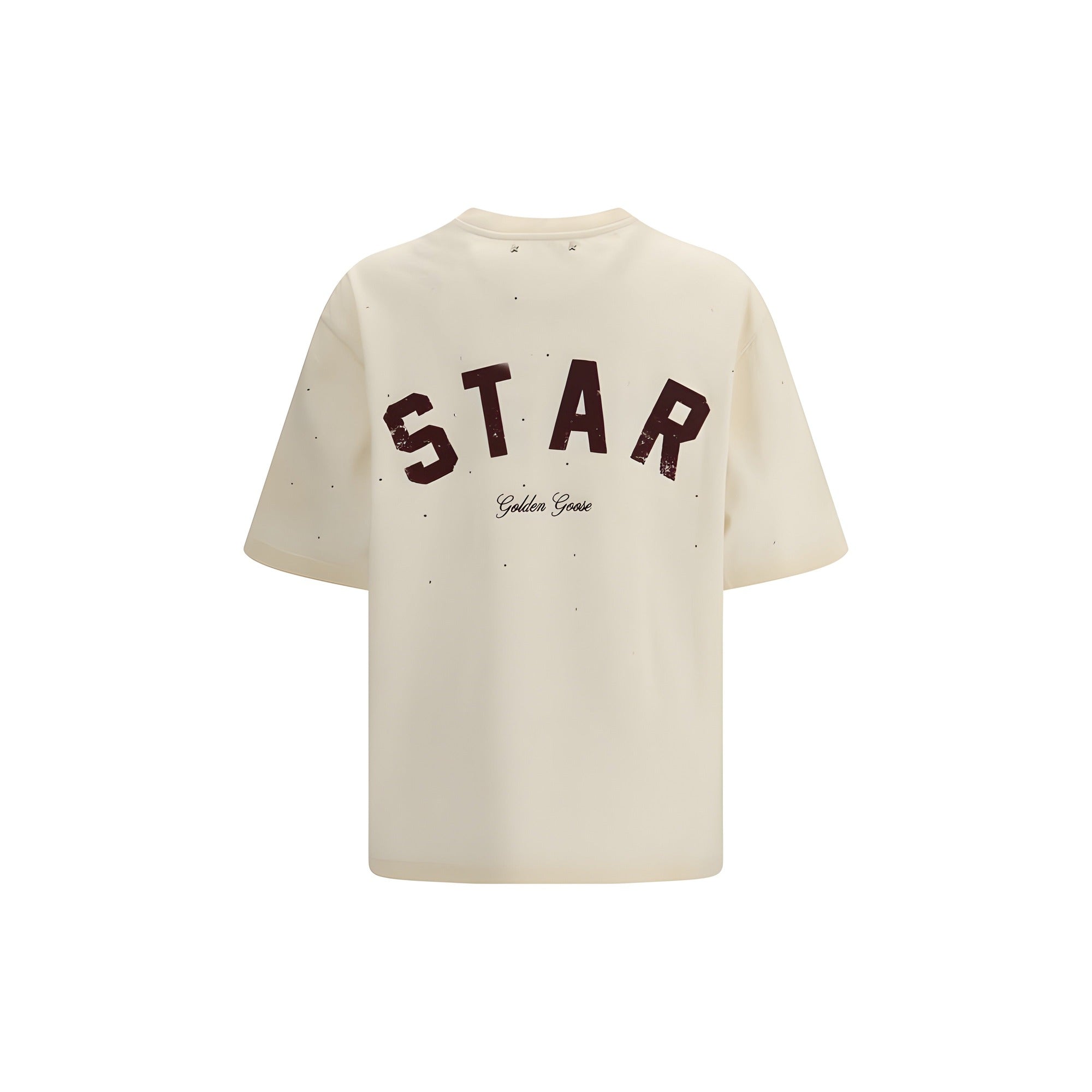 Tricou Golden Goose bej din bumbac