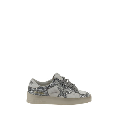 Sneakers low top Golden Goose gri din piele