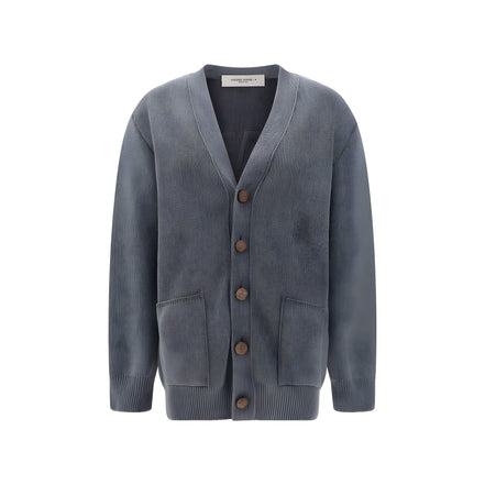 Golden Goose Cardigan Gri din Bumbac